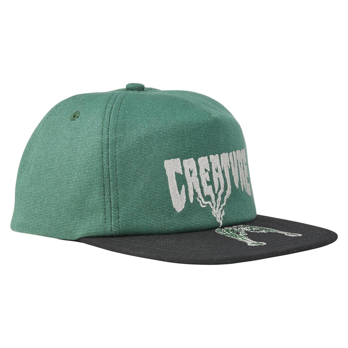 Creature Rolling In The Grave Snapback Hat - Dark Green/Black image 3
