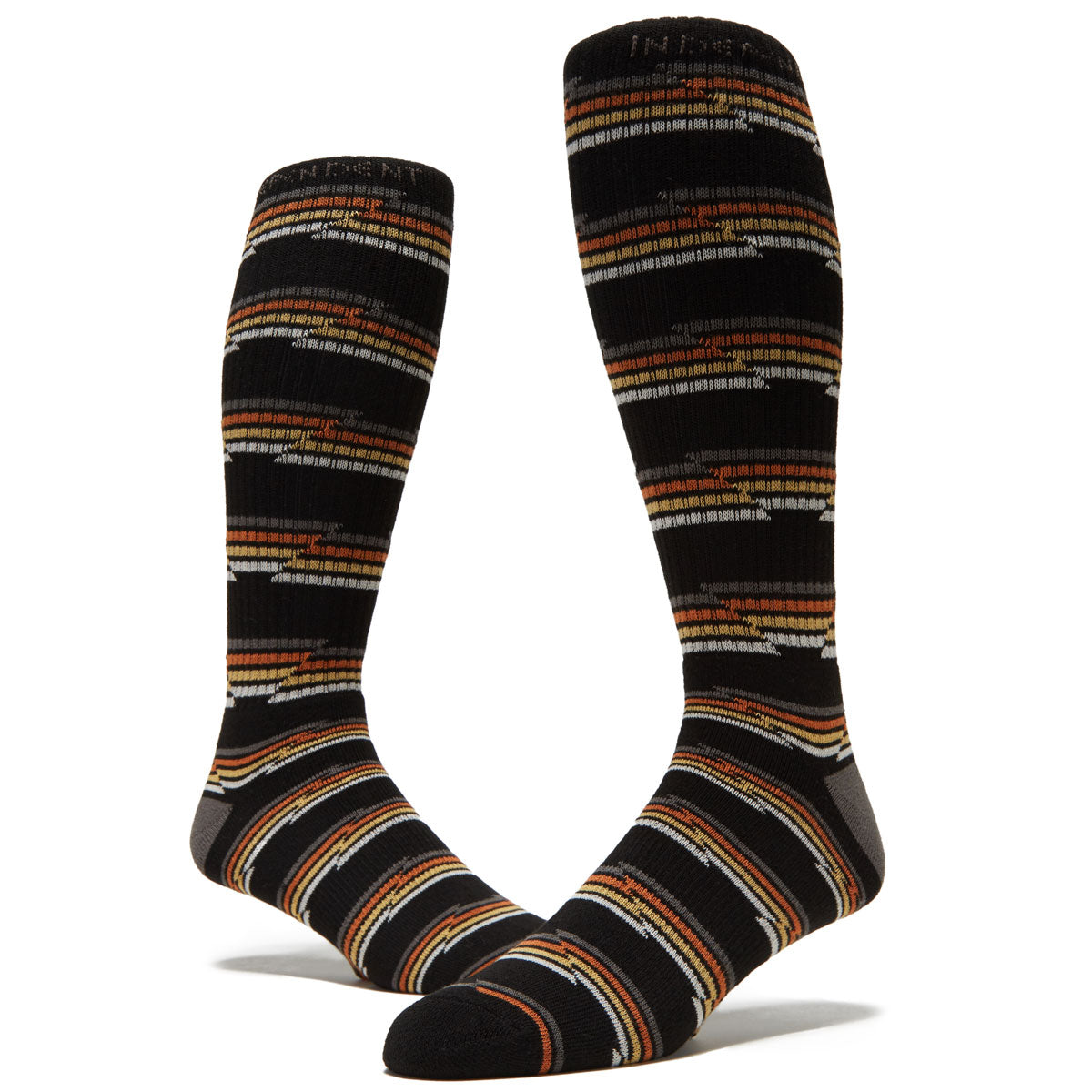 Independent Wired Mid Crew Socks - Black Stripes image 2