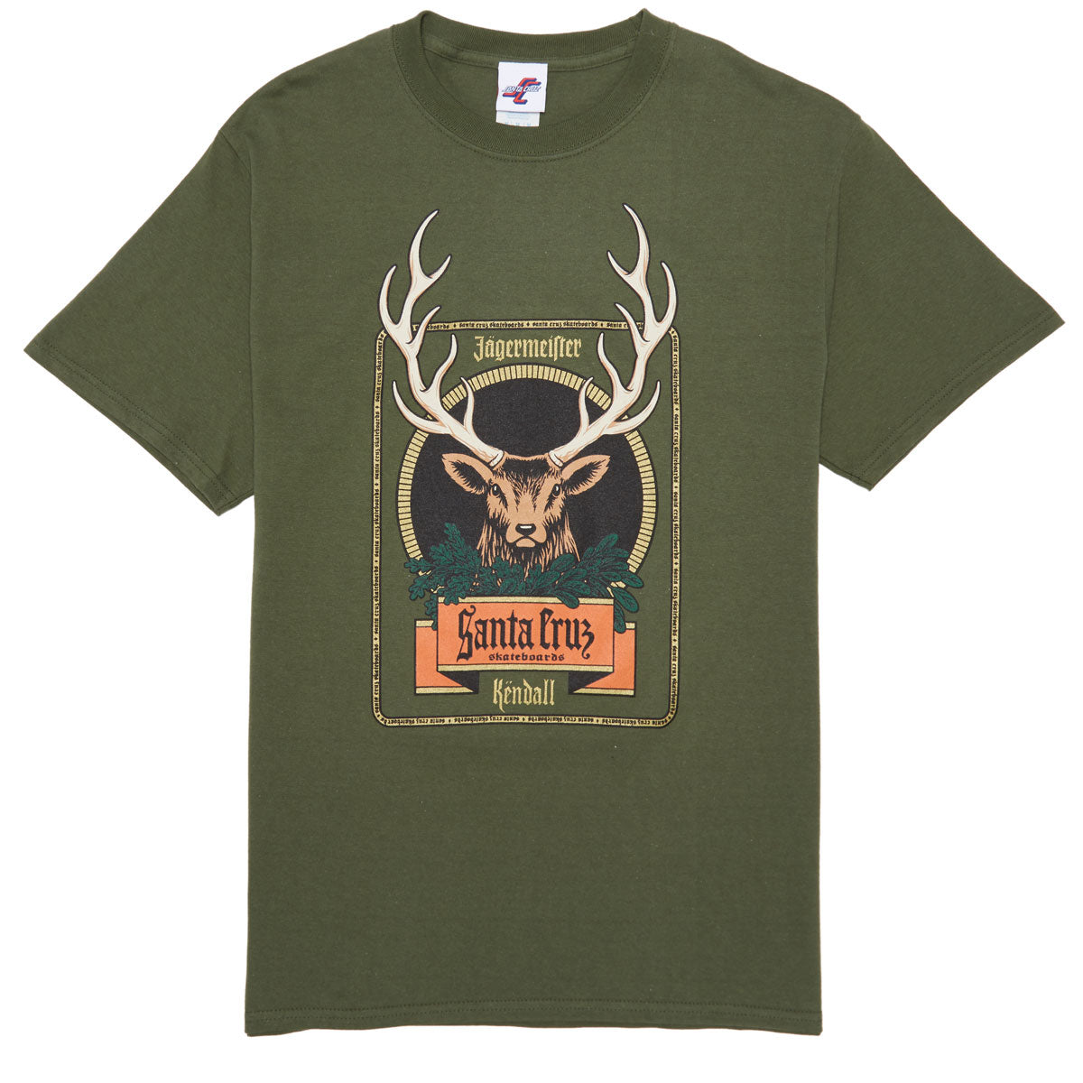 Santa Cruz Jagermeister Kendall Deer T-Shirt - Olive image 1