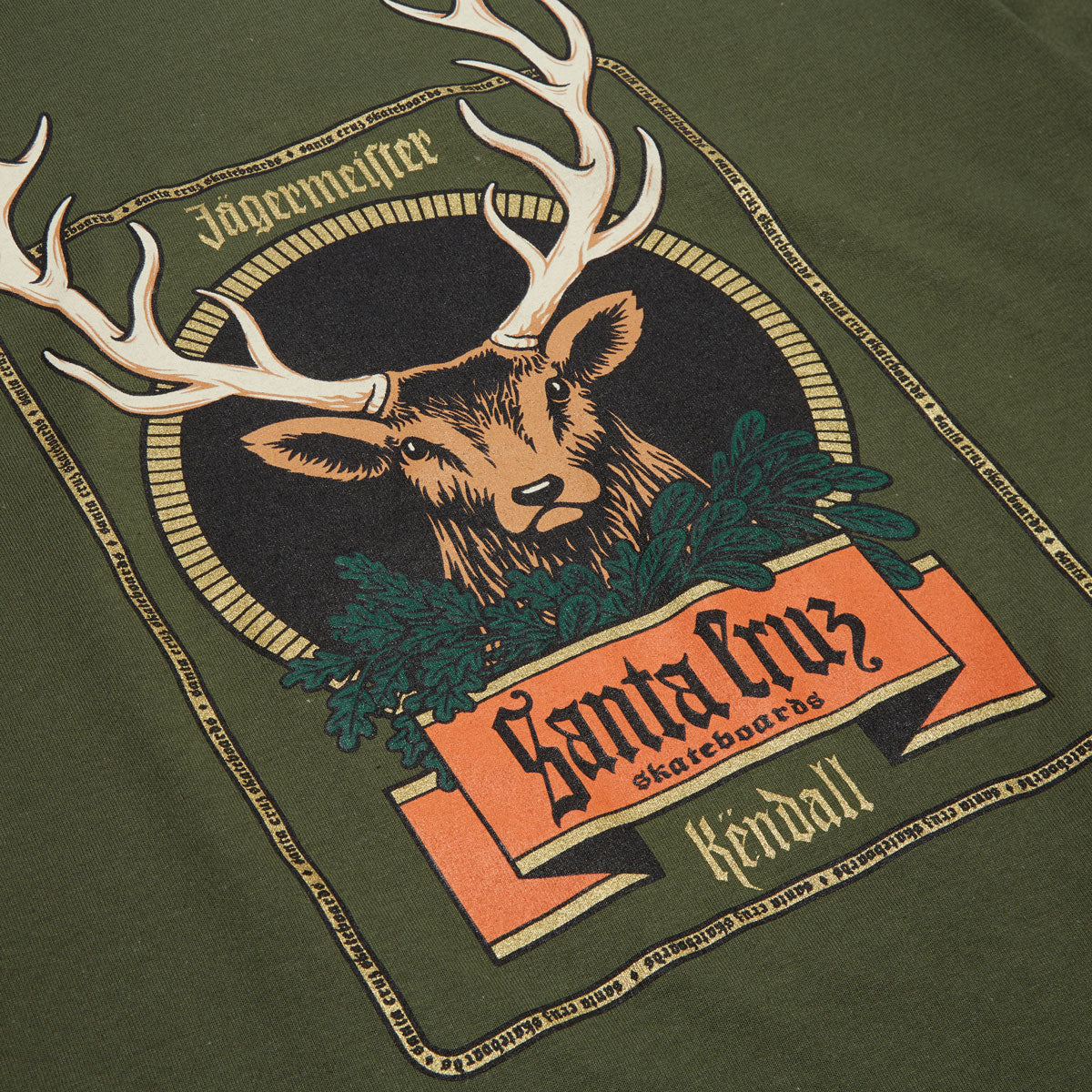 Santa Cruz Jagermeister Kendall Deer T-Shirt - Olive image 2