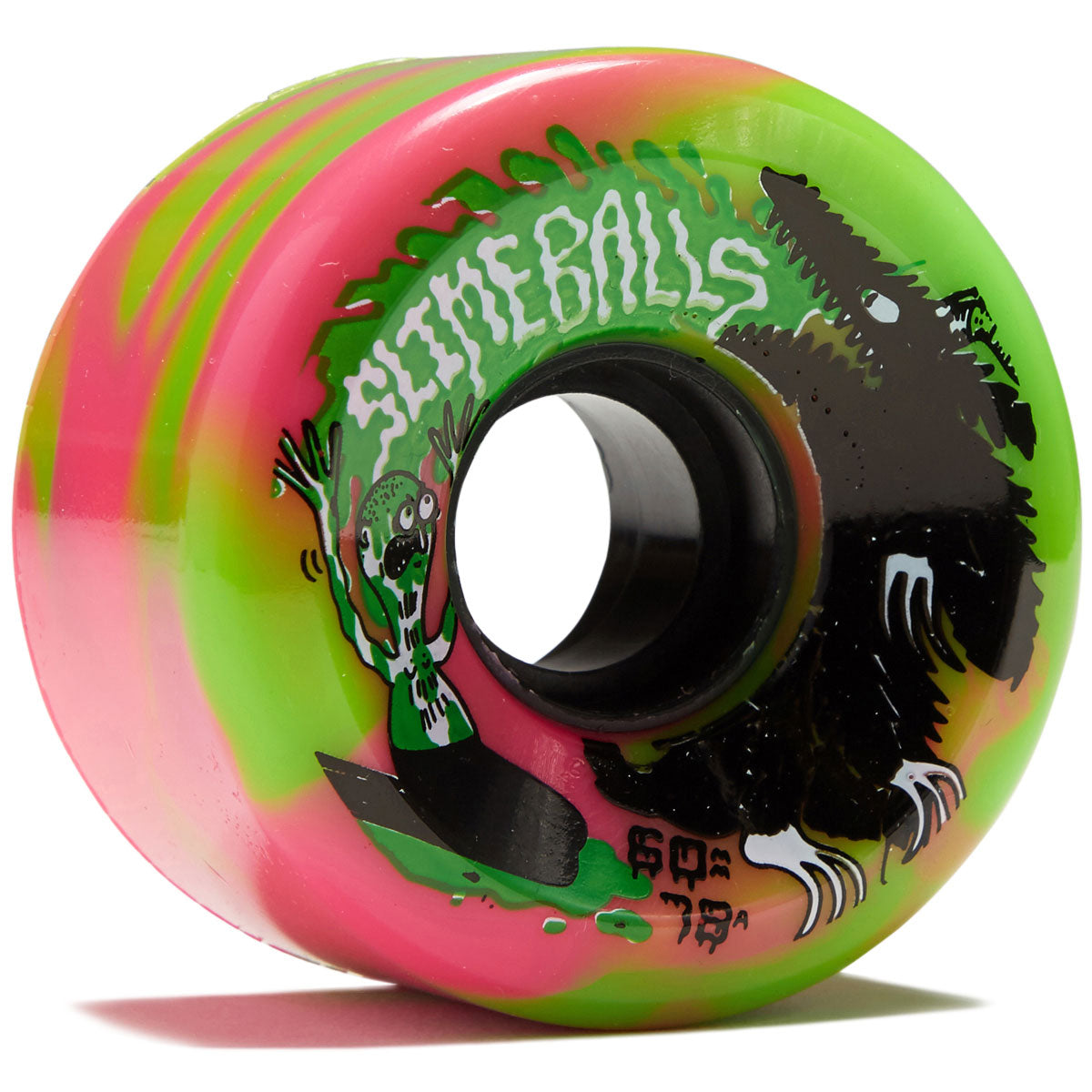 Slime Balls Jay Howell OG Slime 78a Skateboard Wheels - Pink/Green Swirl - 60mm image 1