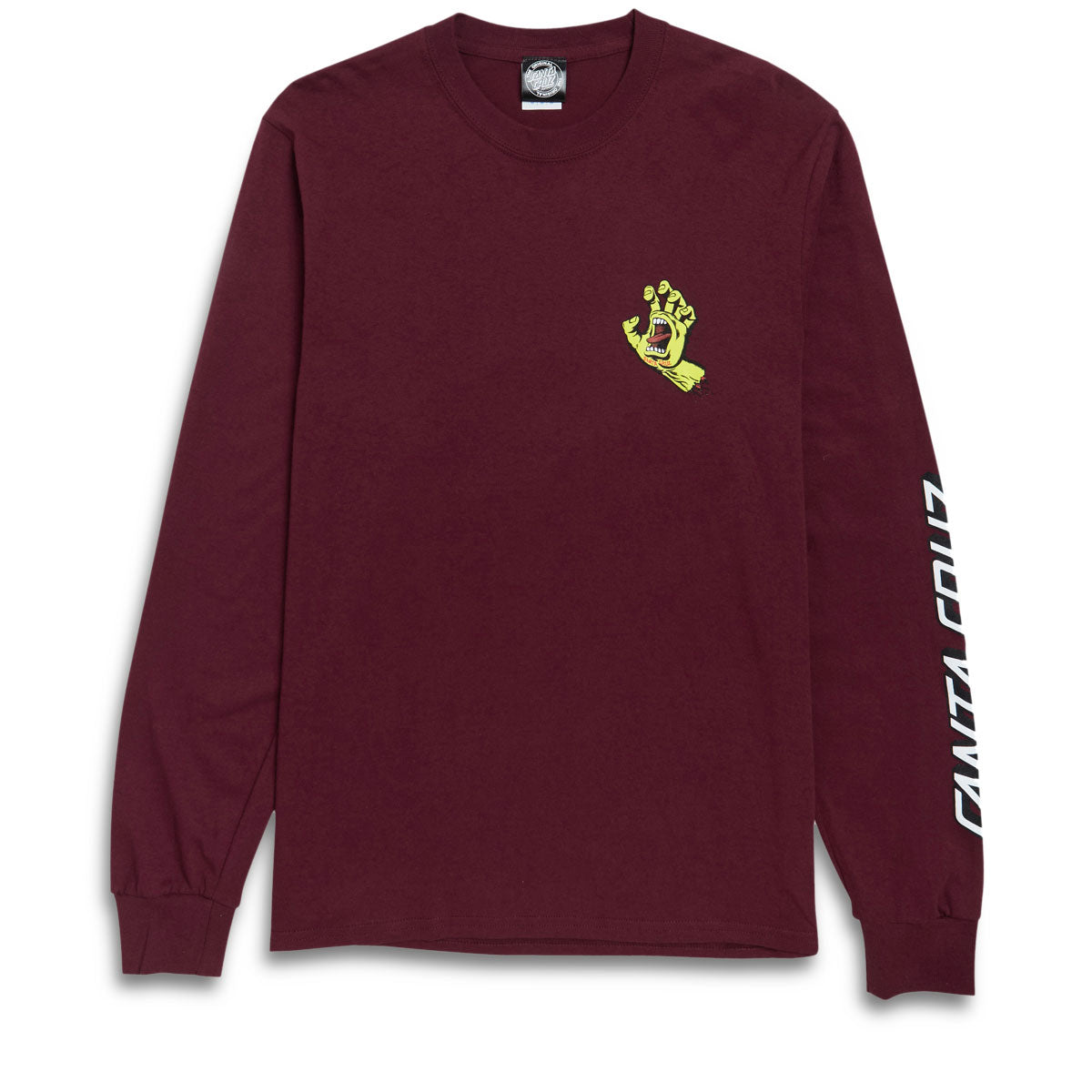 Santa Cruz Screaming Hand Long Sleeve T-Shirt - Ath Maroon/Neon image 1