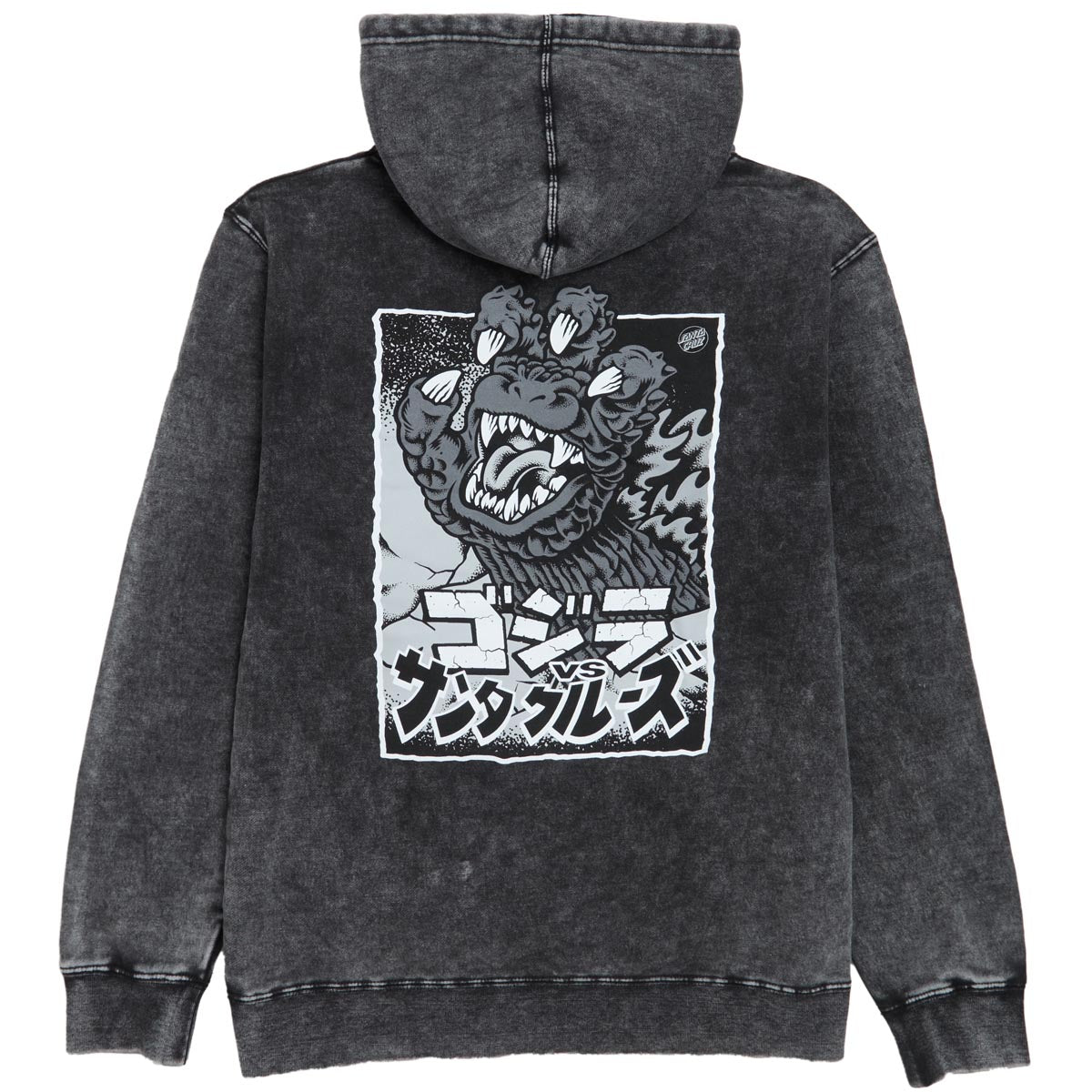 Santa Cruz x Godzilla Hand Pull Over Hoodie - Mineral Black image 2