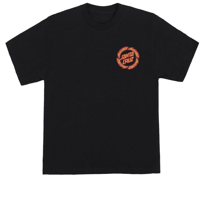 Santa Cruz Flame Ringed Dot T-Shirt - Black
