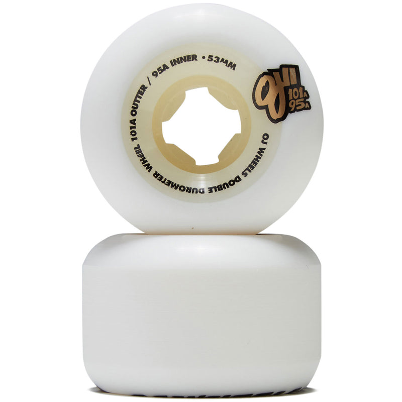 OJ Double Duro Mini Combo 101a/95a Skateboard Wheels - White/White - 53mm