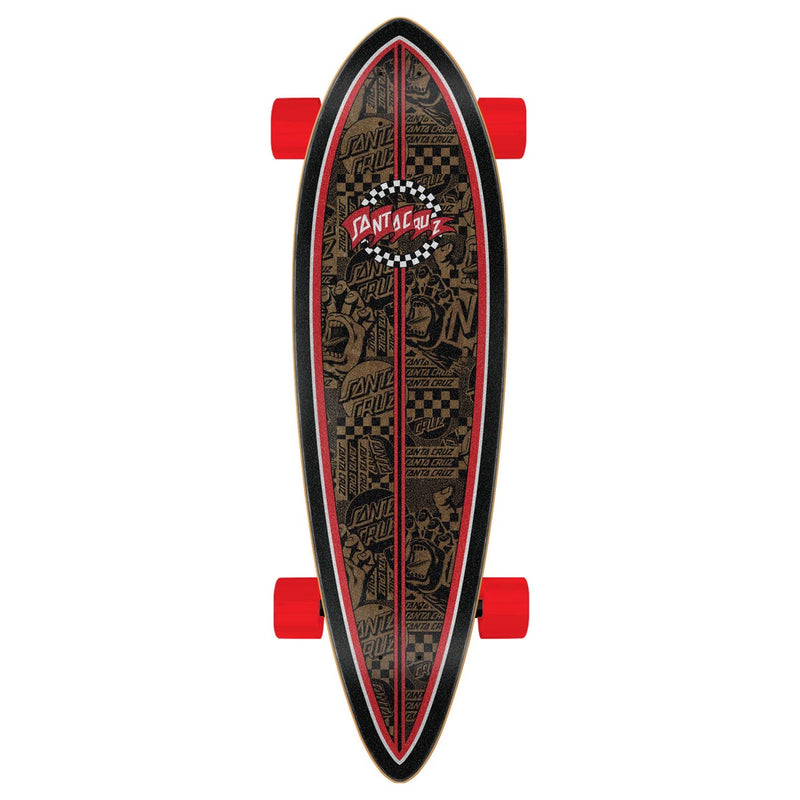 Santa Cruz Banner Check Route Pintail Pre-Built Cruzer Longboard Complete - 9.20