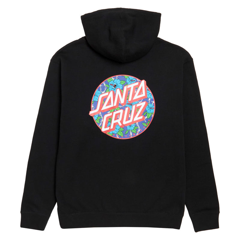 Santa Cruz Screaming Hibiscus Dot Zip Hoodie - Black