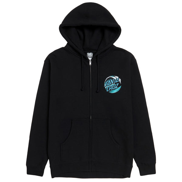 Santa Cruz Wave Dot Zip Hoodie - Black/Teal – CCS