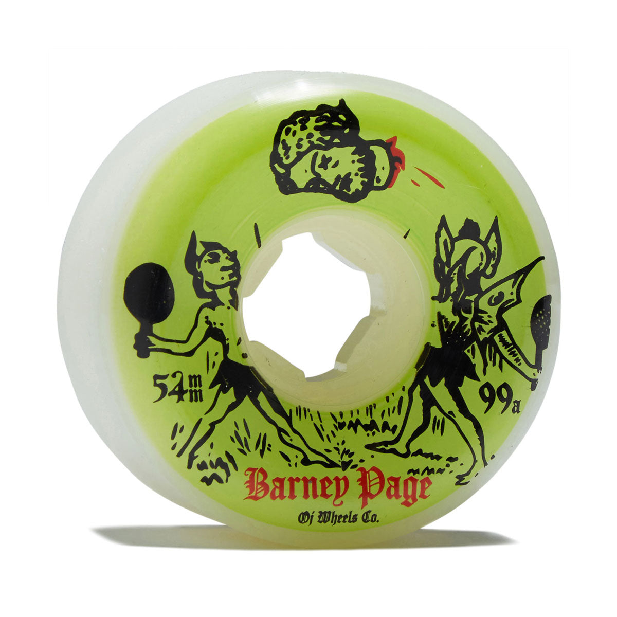 OJ Barney Page Original Hardline 99a Skateboard Wheels - White - 54mm image 1