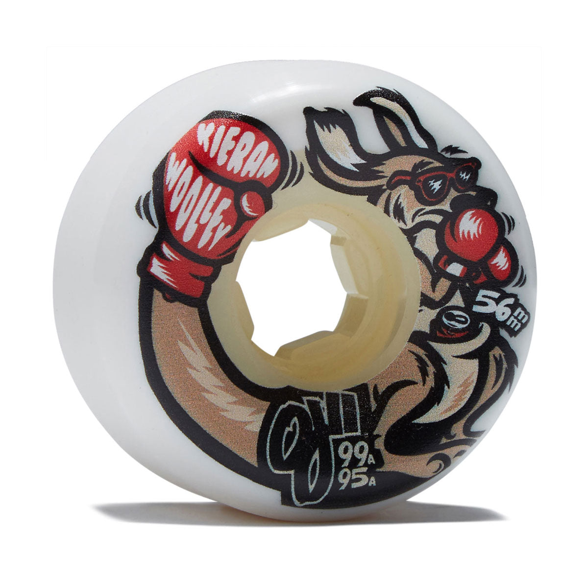 OJ Kieran Woolley Roo Double Duro 99a/95a Skateboard Wheels - White - 56mm image 1