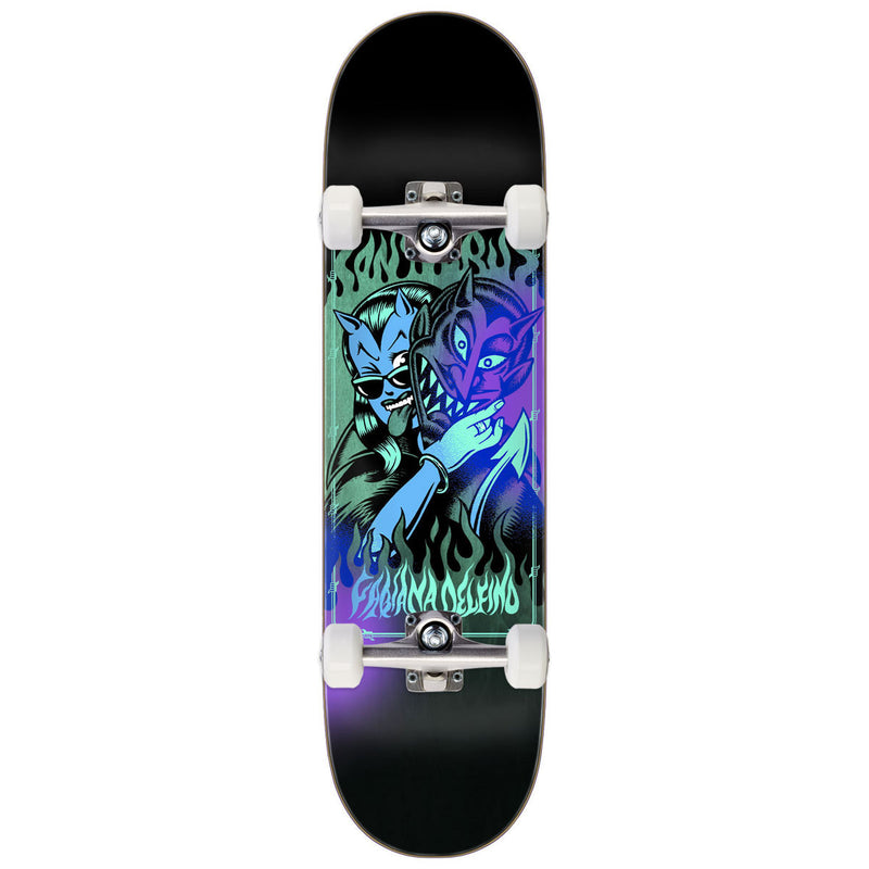 Santa Cruz Delfino Devil Mask Skateboard Complete - 8.25