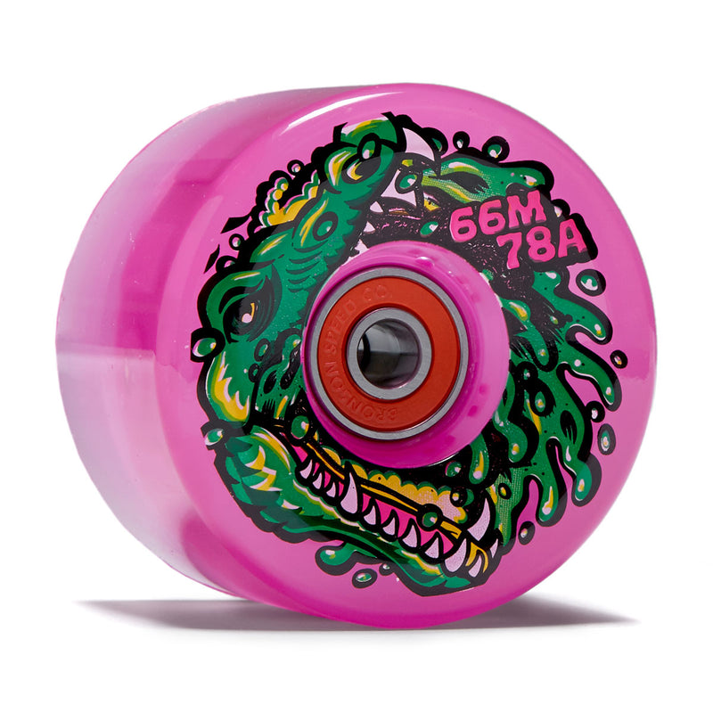 Slime Balls Gator Swamp Spew Light Ups OG Slime 78a Skateboard Wheels - Pink - 66mm
