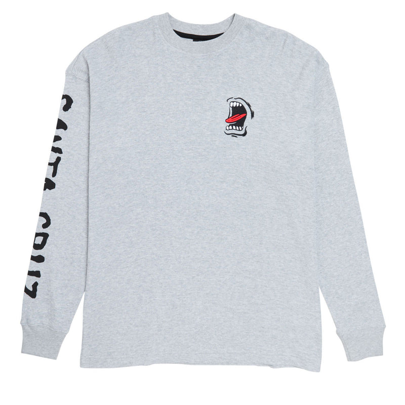 Santa Cruz Screaming Long Sleeve Thermal Shirt - Heather Grey