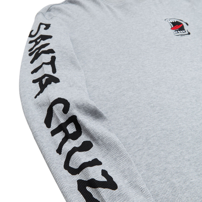 Santa Cruz Screaming Long Sleeve Thermal Shirt - Heather Grey