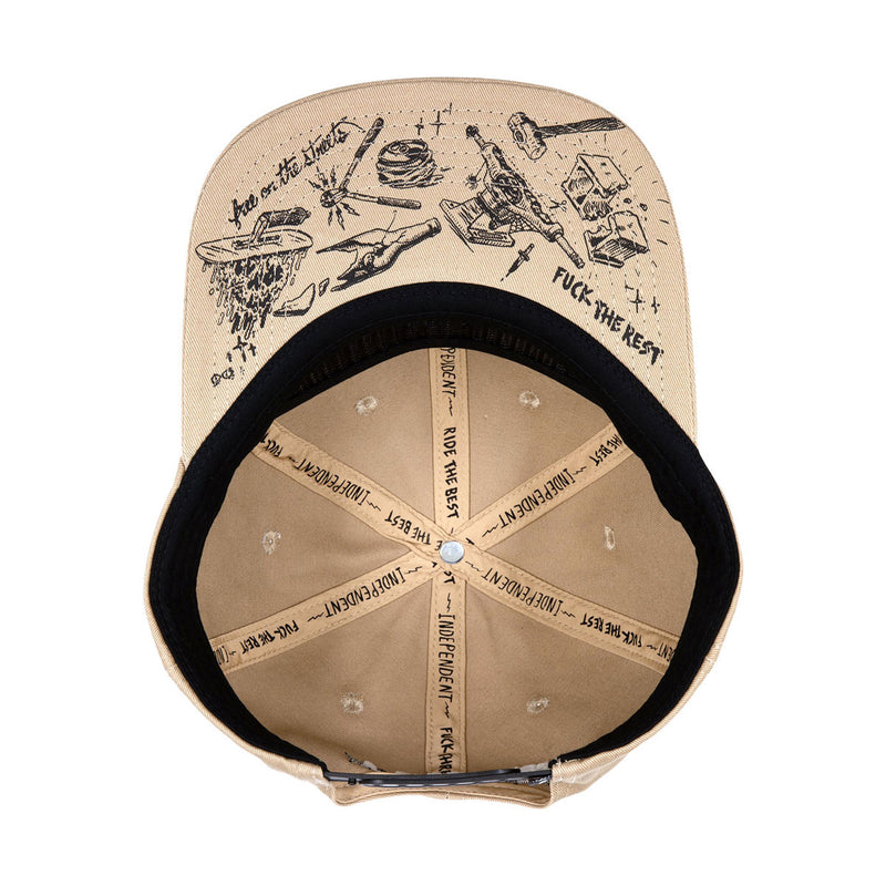 Independent Bratrud Notebook Snapback Hat - Khaki