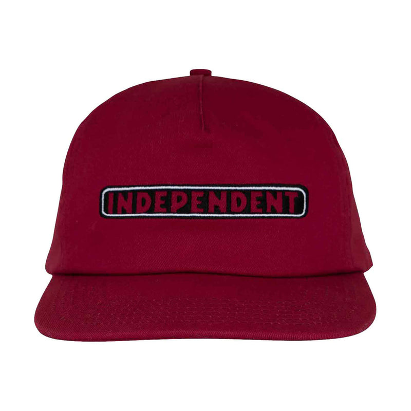 Independent Bar Logo Snapback Hat - Burgundy