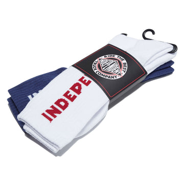 Independent Baseline Crew 2 Pack Of Socks - White/Navy