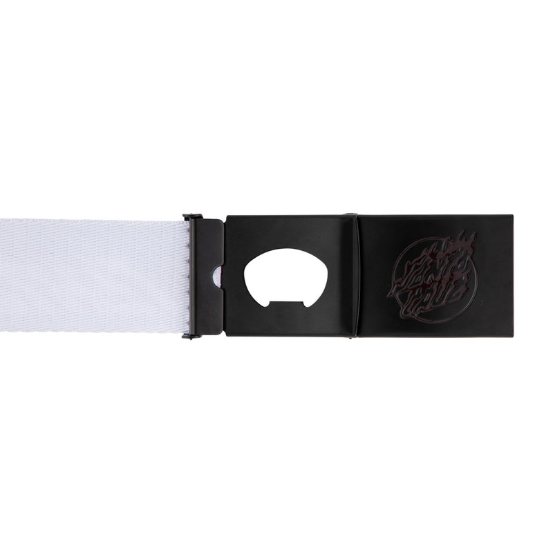 Santa Cruz Flame Dot Strip Web Belt - White