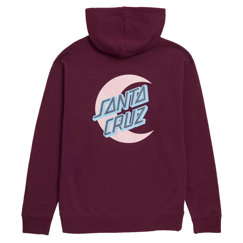 Santa Cruz Womens Moon Dot Relaxed Zip Up Hoodie - Maroon