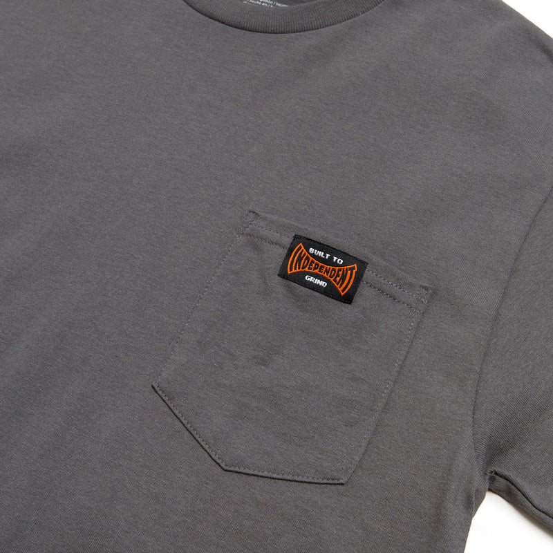 Independent Built To Grind Pocket T-Shirt - Charcoal