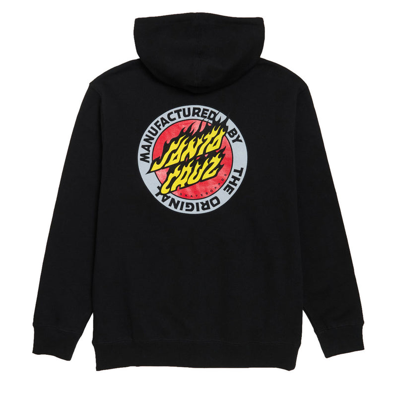 Santa Cruz Flamed MFG Dot Zip Up Hoodie - Black