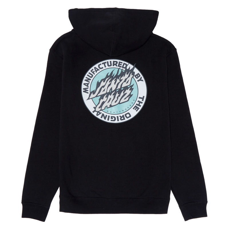 Santa Cruz Youth Flamed MFG Dot Zip Up Hoodie - Black
