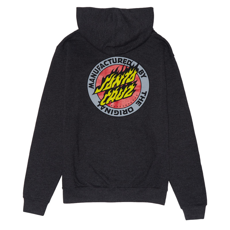 Santa Cruz Youth Flamed MFG Dot Zip Up Hoodie - Charcoal Heather