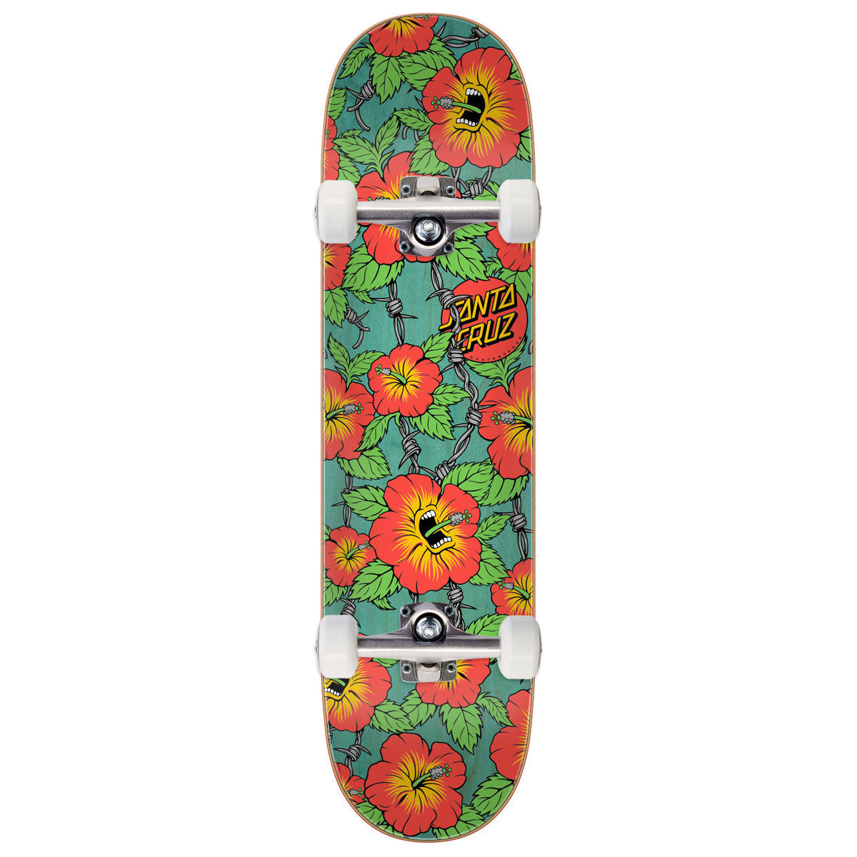 Santa Cruz Screaming Hibiscus 7 Ply Birch Skateboard Complete - 8.00