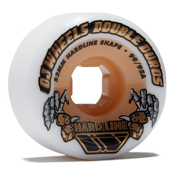 OJ Double Duro Hardline 99a/95a Skateboard Wheels - White - 53mm