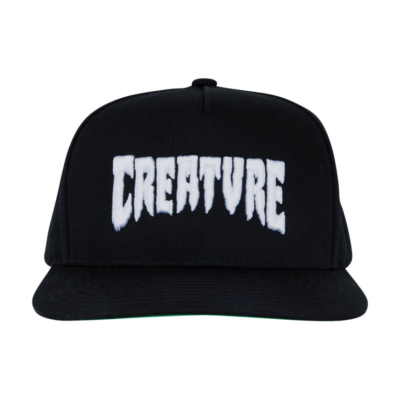 Creature Mono Logo Snapback Hat - Black