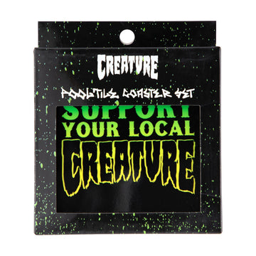 Creature Pool Tile Coaster Set - Black