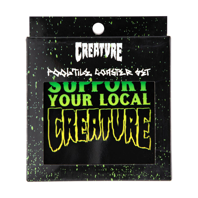 Creature Pool Tile Coaster Set - Black