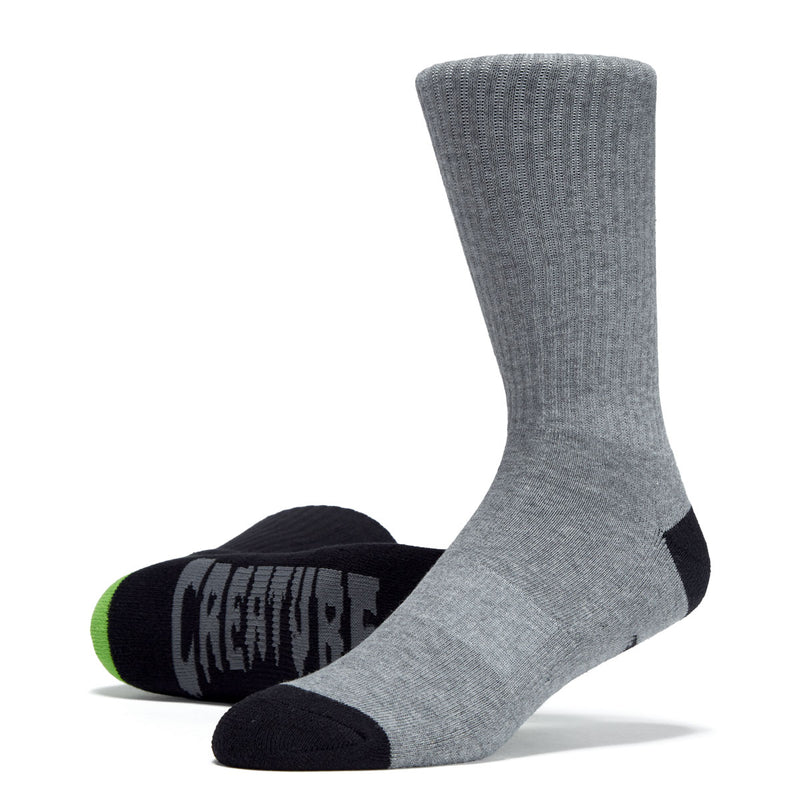 Creature Logo 2 Pack Of Socks - Black/Grey Heather