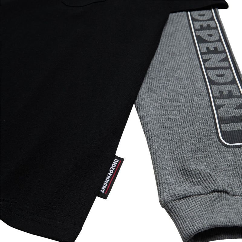 Independent Bar Logo Thermal 2Fer Long Sleeve Shirt - Black/Heather