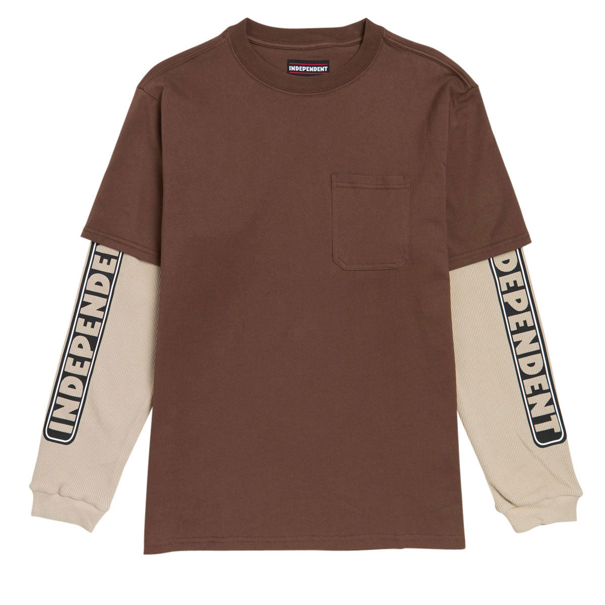 Independent Bar Logo Thermal 2Fer Long Sleeve Shirt - Chocolate