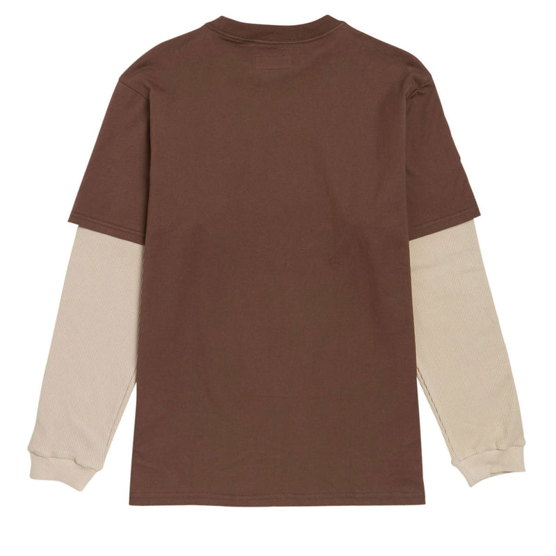 Independent Bar Logo Thermal 2Fer Long Sleeve Shirt - Chocolate/Sand