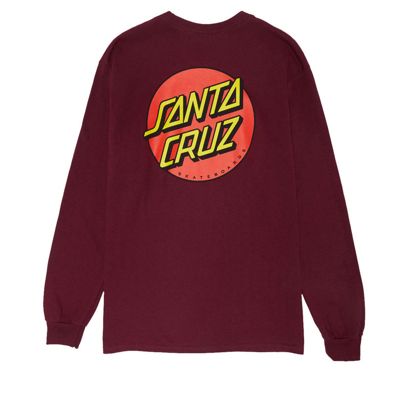 Santa Cruz Classic Dot Long Sleeve T-Shirt - Maroon
