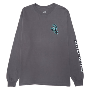 Santa Cruz Screaming Hand Long Sleeve T-Shirt - Charcoal/True Glow