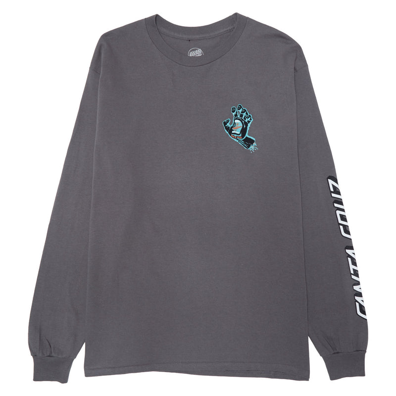 Santa Cruz Screaming Hand Long Sleeve T-Shirt - Charcoal/True Glow