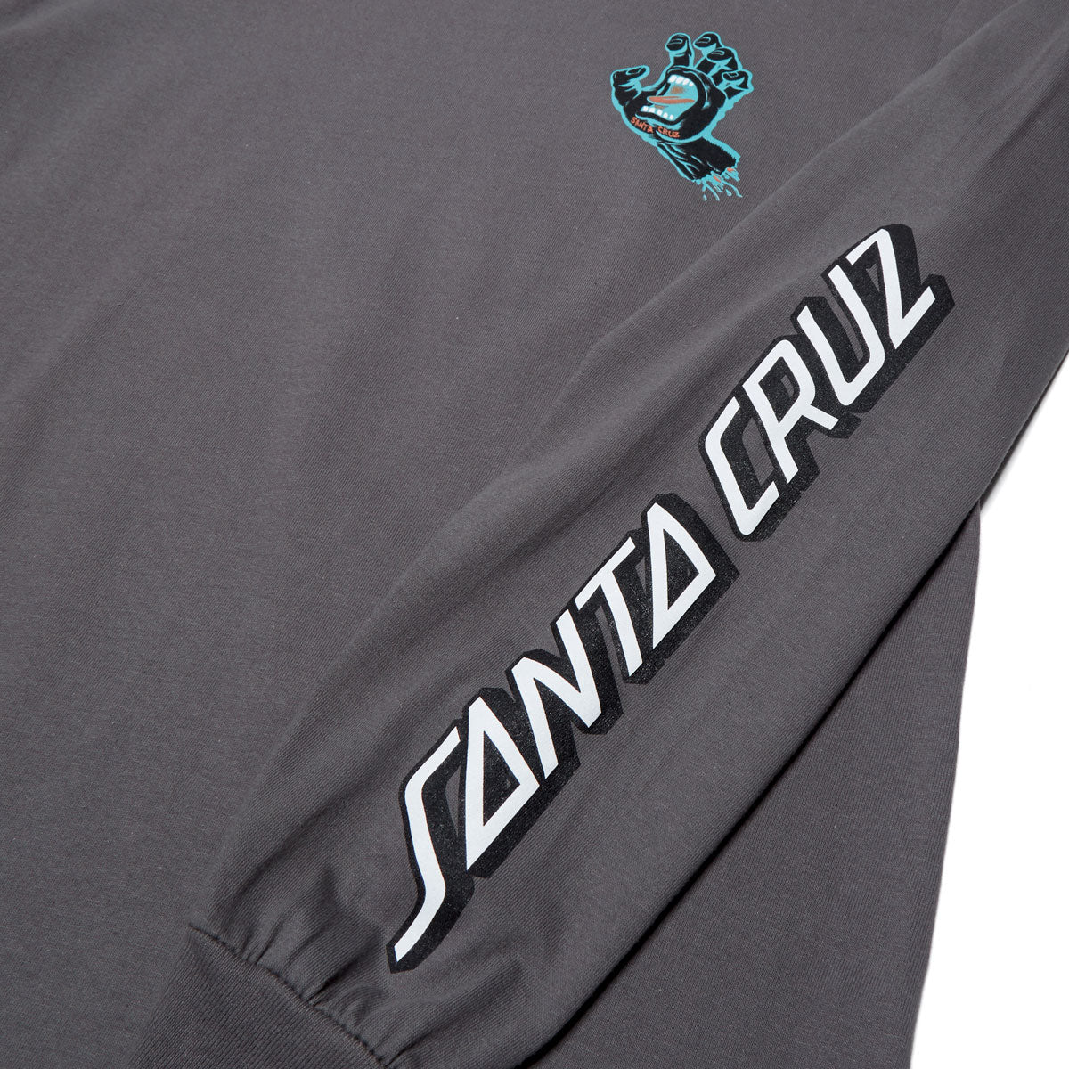 Santa Cruz Screaming Hand Long Sleeve T-Shirt - Charcoal/True Glow image 3