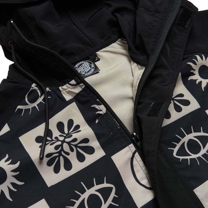 Santa Cruz Strange Check Anorak Jacket - Black/Tan