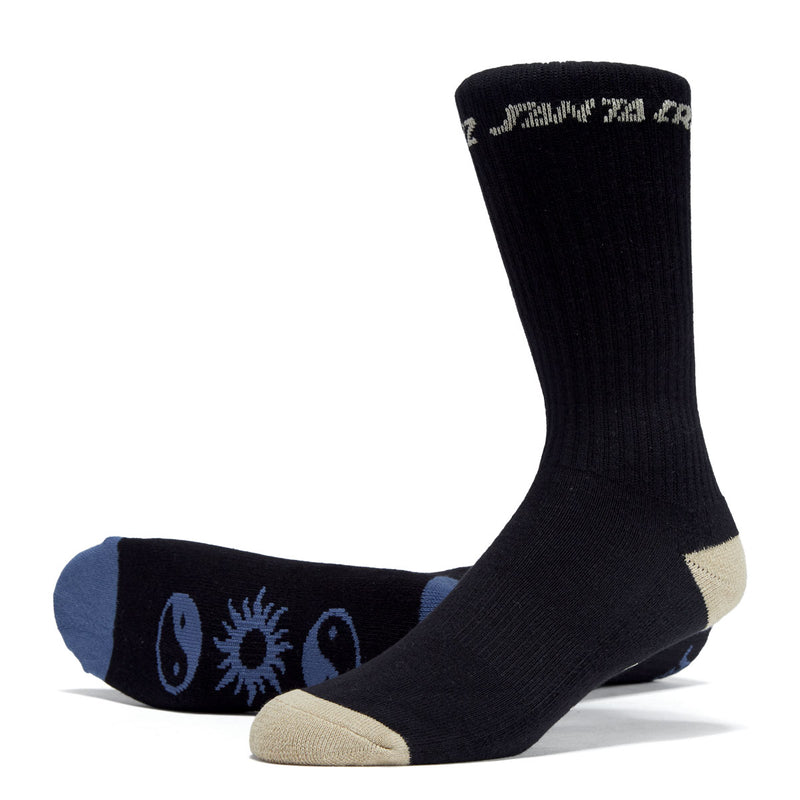 Santa Cruz Strange Strip 2 Pack Of Socks - Black Multi - 9-11