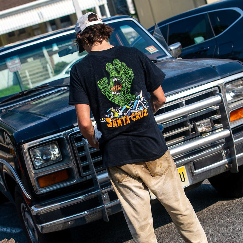 Santa Cruz Kendall Grid Hand T-Shirt - Black
