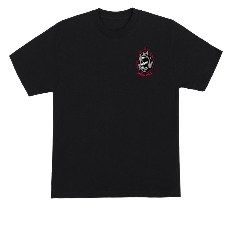 Santa Cruz Screaming Fire Oval T-Shirt - Black