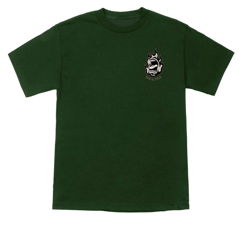 Santa Cruz Screaming Fire Oval T-Shirt - Forest