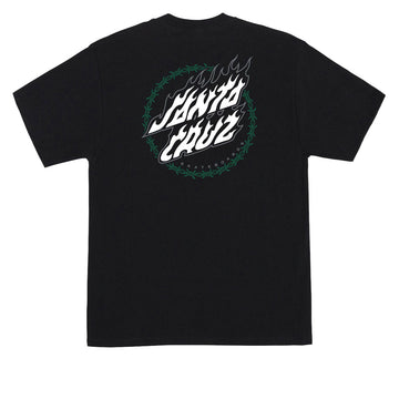 Santa Cruz Wired Flame Dot Crackle T-Shirt - Black