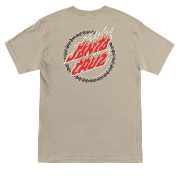 Santa Cruz Wired Flame Dot Crackle T-Shirt - Sand