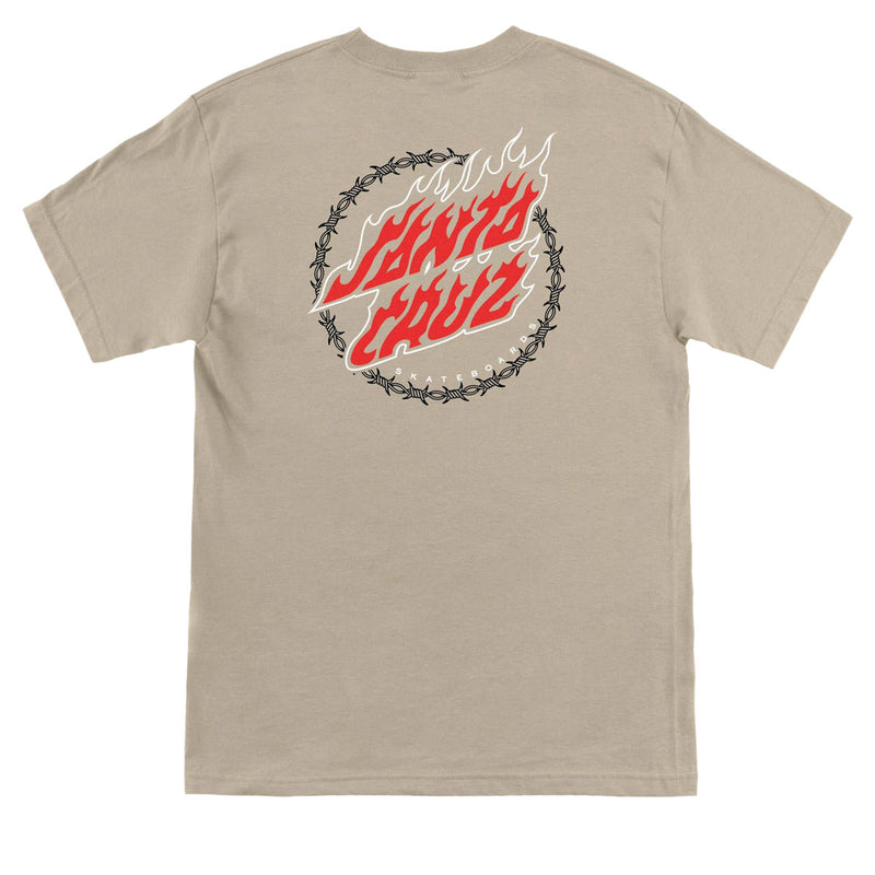 Santa Cruz Wired Flame Dot Crackle T-Shirt - Sand