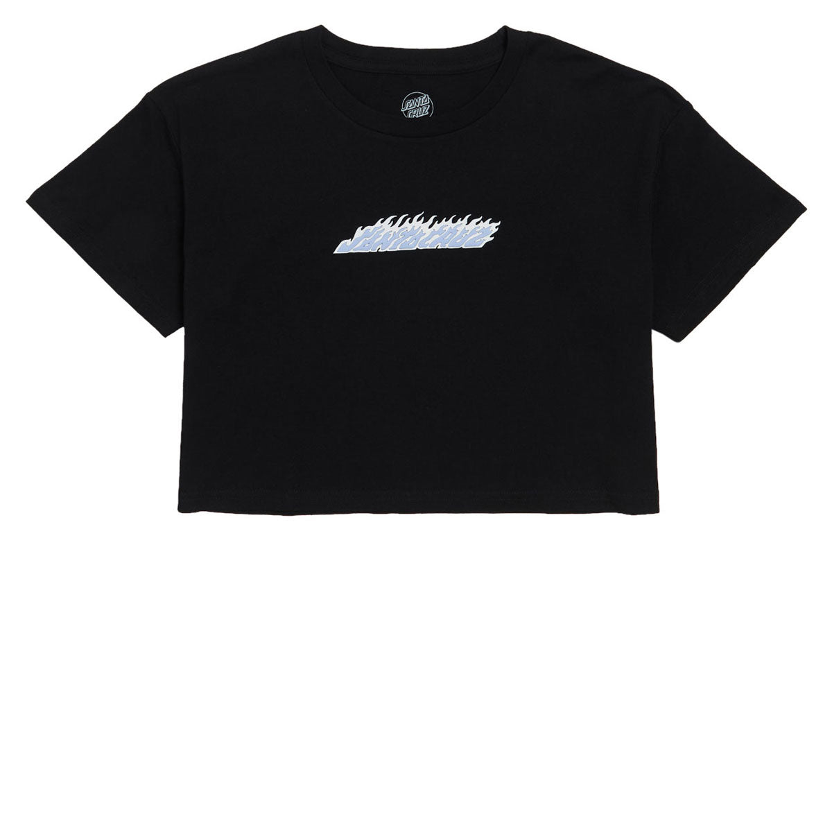 Santa Cruz Womens Flame Strip Center Oversized Cropped T-Shirt - Black image 1