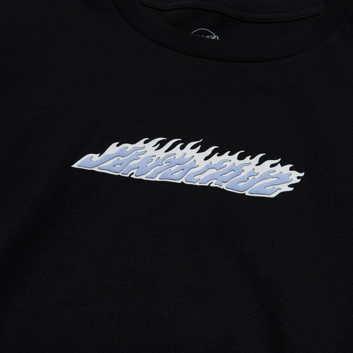 Santa Cruz Womens Flame Strip Center Oversized Cropped T-Shirt - Black image 2